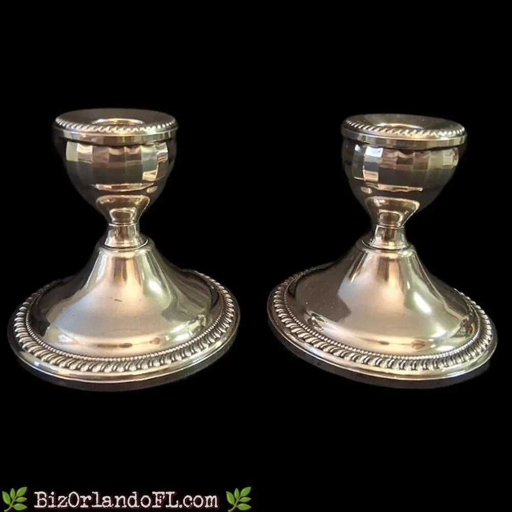 VINTAGE: Pair of Duchin Creation Sterling Silver Weighted Candle Holders